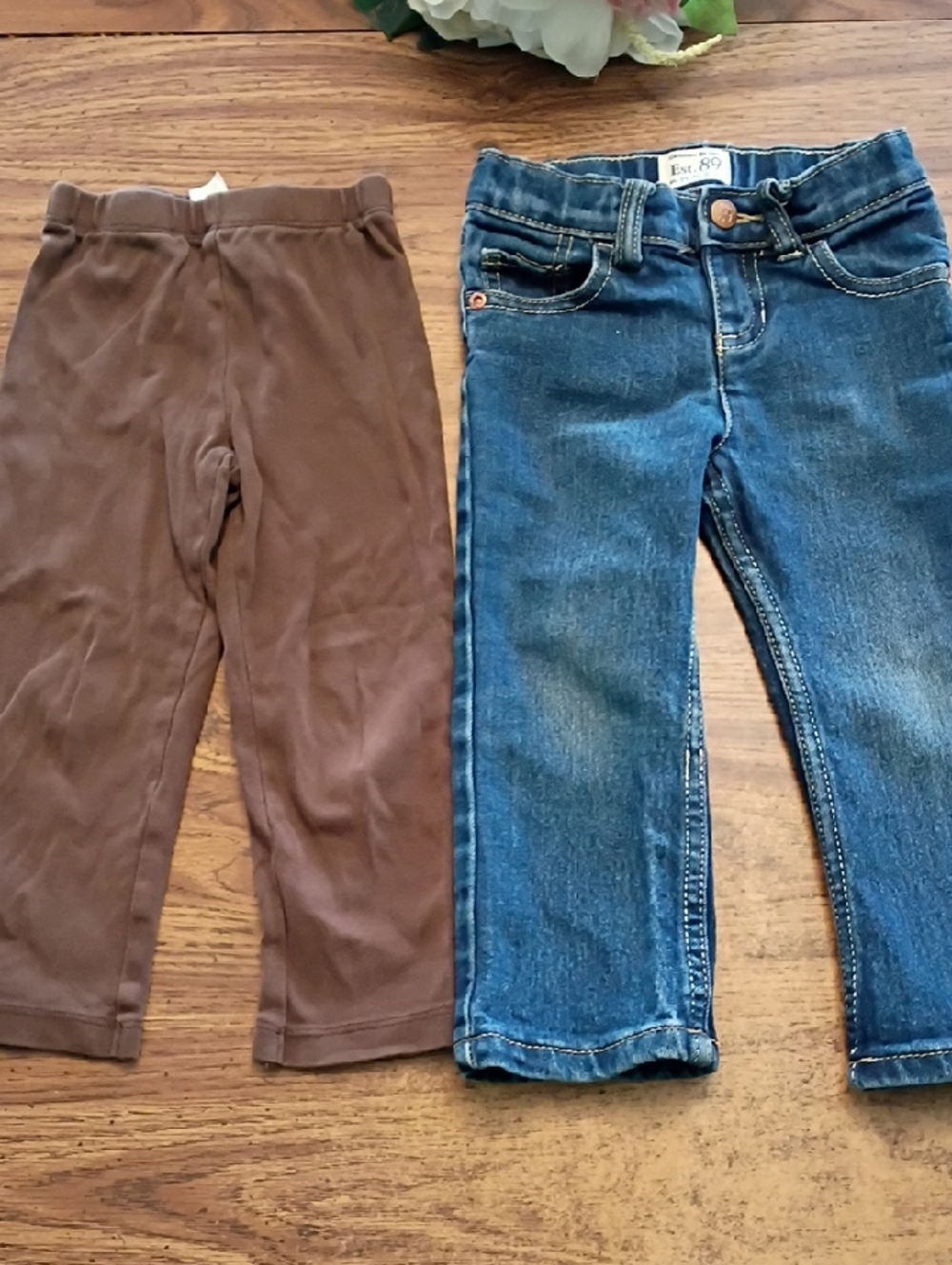 2T Kids Brown Stretch Pants - Brown Cozy Leggings